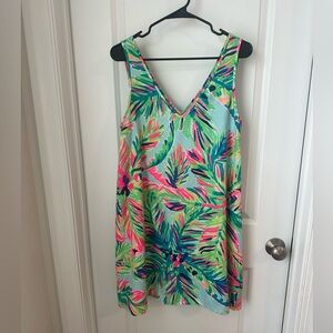 Lilly Pulitzer Tropical Print Mini Dress - Blue, Green, Pink